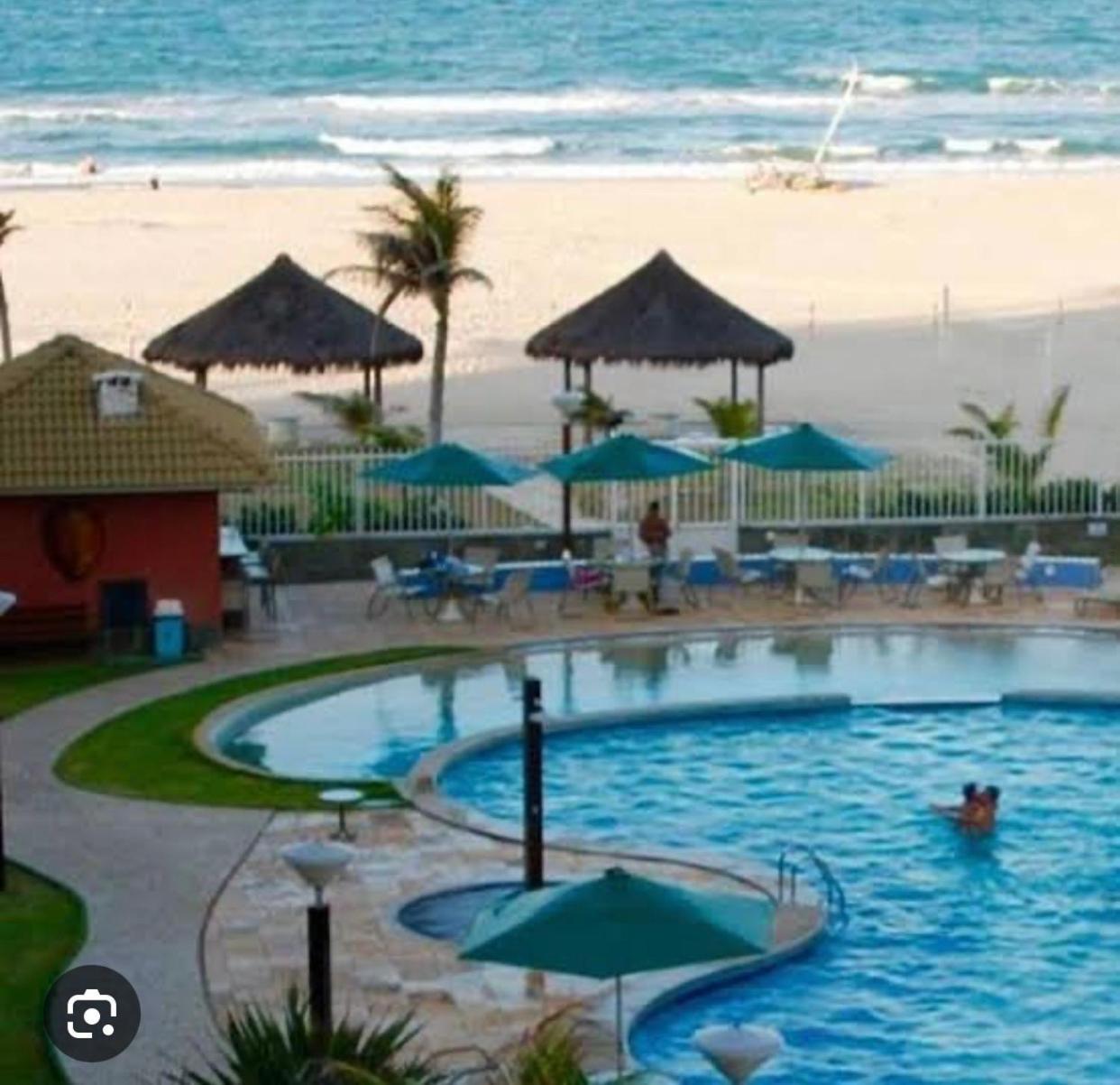 Apartamento Vista Total Do Mar Uma Cobertura A 400m Do Park No Porto Dunas Terramaris Piscina Ampla Parque Infantil Sauna Estacionamento Privado *